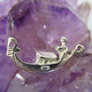 Venetian GONDOLA Charm, Sterling Silver Venice Italy
